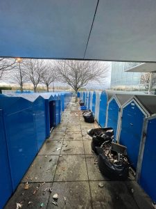bike locker surrounding areas cleaning after